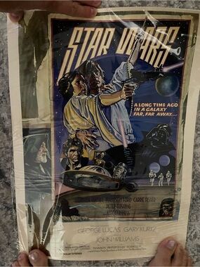 Star Wars Vintage Poster Blue, Black, White, Yellow
